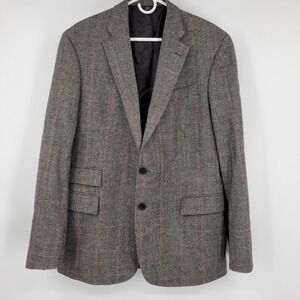 Brooks Brothers 346 Regent Fit Plaid Wool Blazer Men's Gray Red Sport Coat 44L